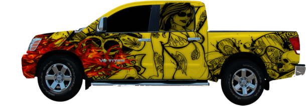 yellow truck wrap pensacola